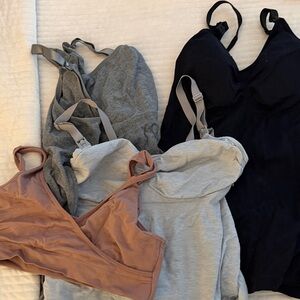 Womens Maternity Tanks and Bra  - Black, Gray, and Tan